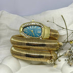 Golden Radiance Coil Bracelet Watch