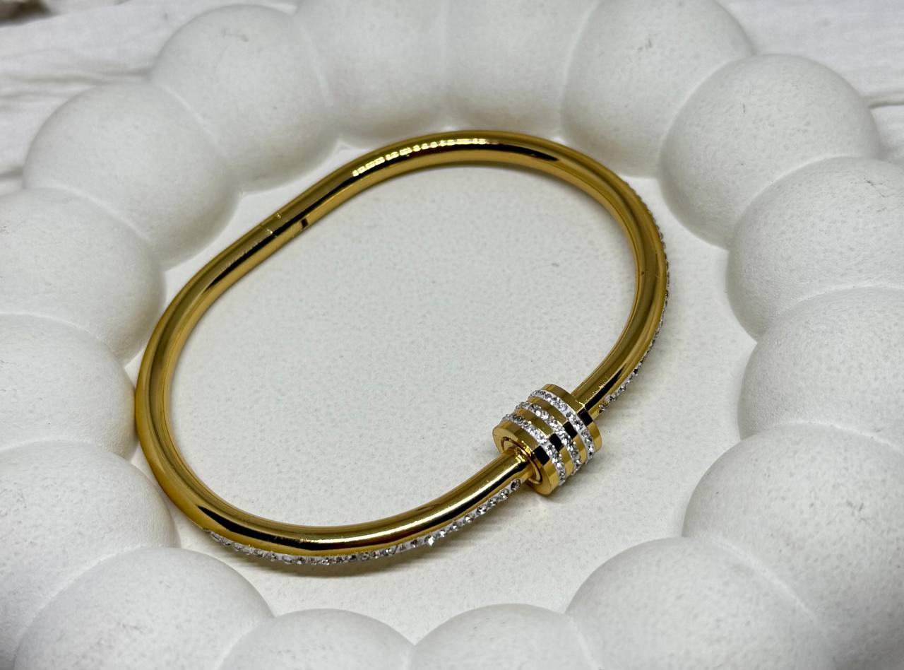 Crystal Orbit Gold Bracelet