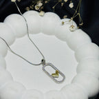 Crystal Lock Heart Pendant Necklace