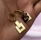 Geometric Rectangular C-Style Hoops