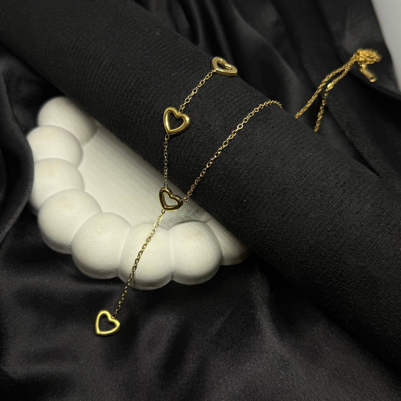 Heart Trail Drop Necklace