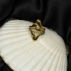 The Golden Petal Cascade Ring