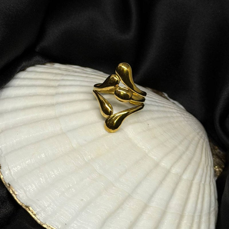 The Golden Petal Cascade Ring