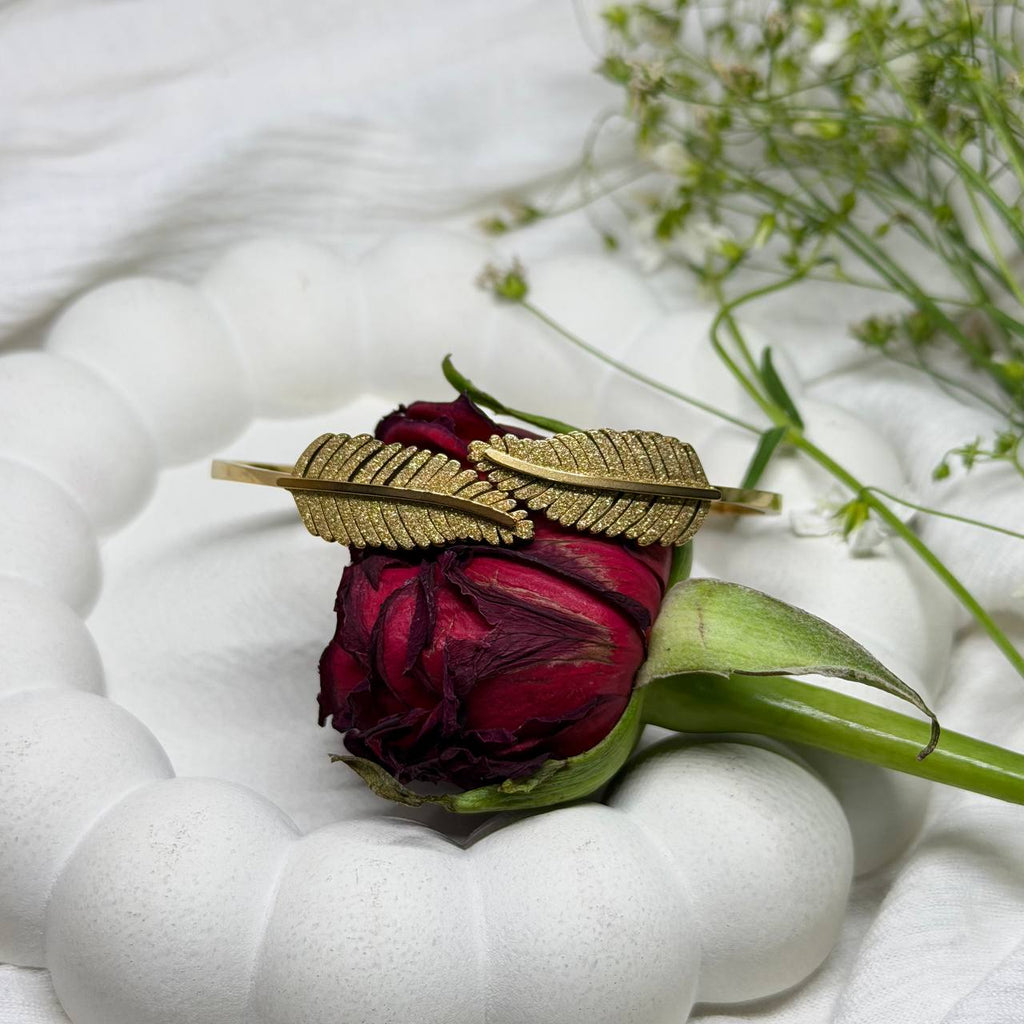 Feather Embrace Open Bracelet