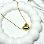 Minimal Gold Heart Pendant Necklace
