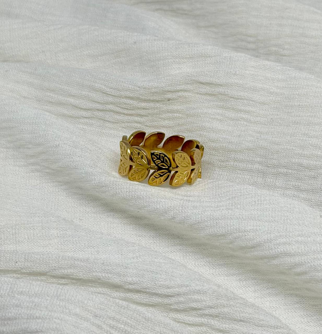 Golden Fern Wrap Ring
