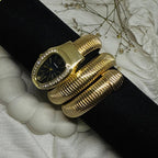 Midnight Gold Crystal Coil Bracelet Watch