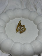 The Fluid Gold Wave Ring