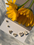 Golden Heart & Pearl Open Studs