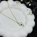 Evil Eye Halo Charm hand shaped Necklace
