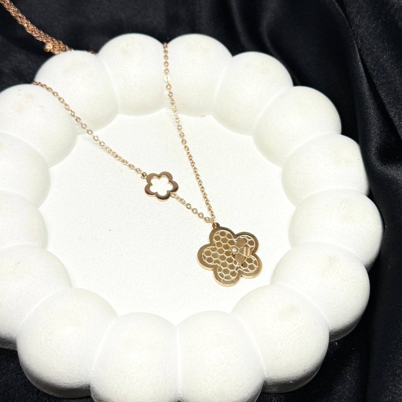 Honeycomb Bloom Charm Necklace