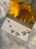 Golden Heart & Pearl Open Studs