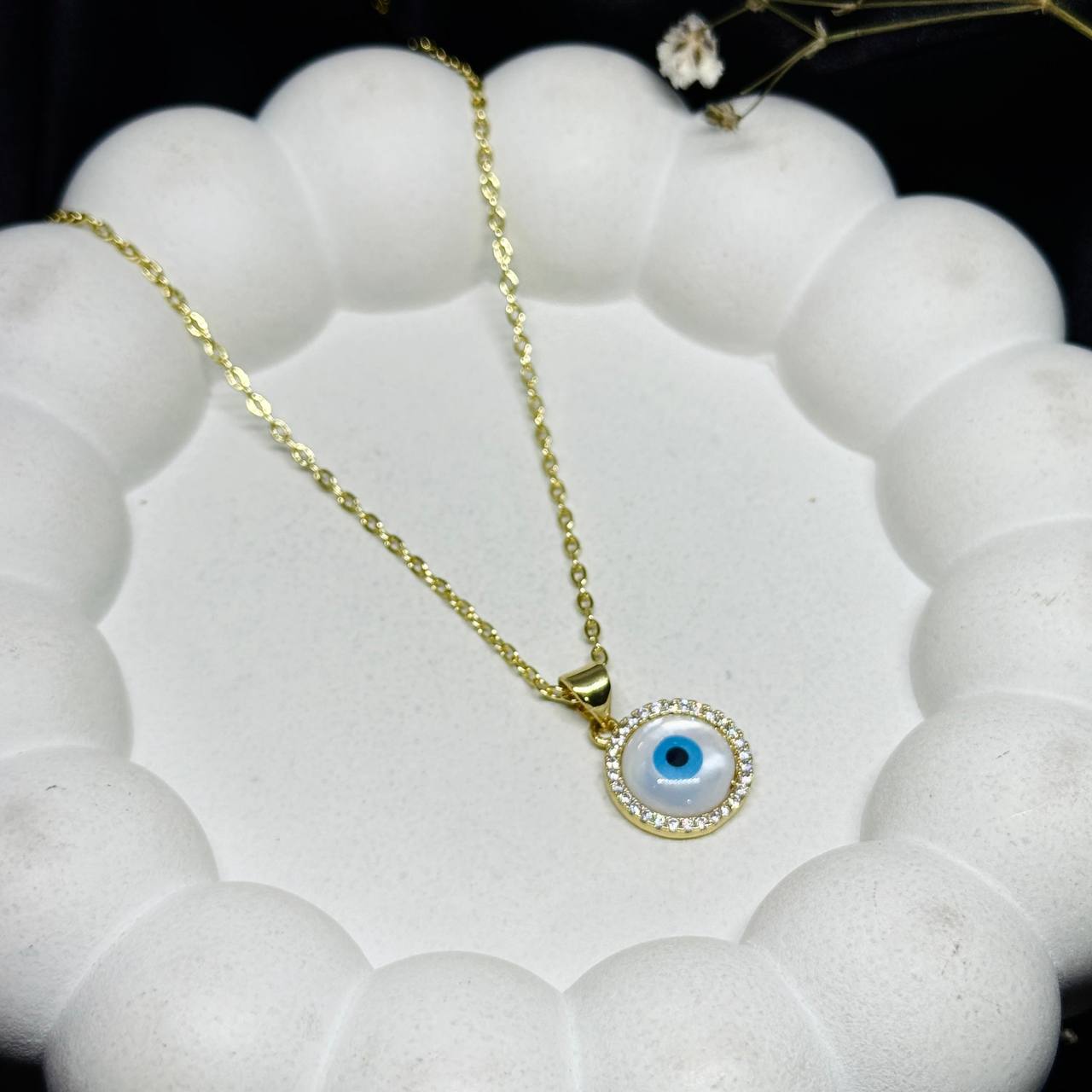 Evil Eye Halo Charm Necklace