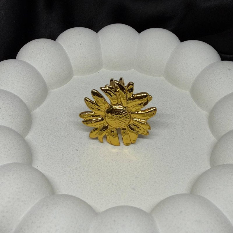 gold rings for girls sunflower style