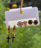 Diamond Shape & Cross Drop Set