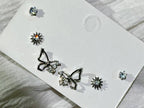 Silver Butterfly & Sunburst Stud Collection