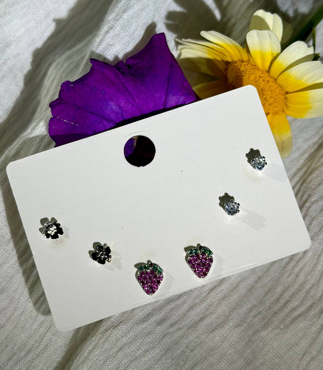 Strawberry & Floral Petite Studs