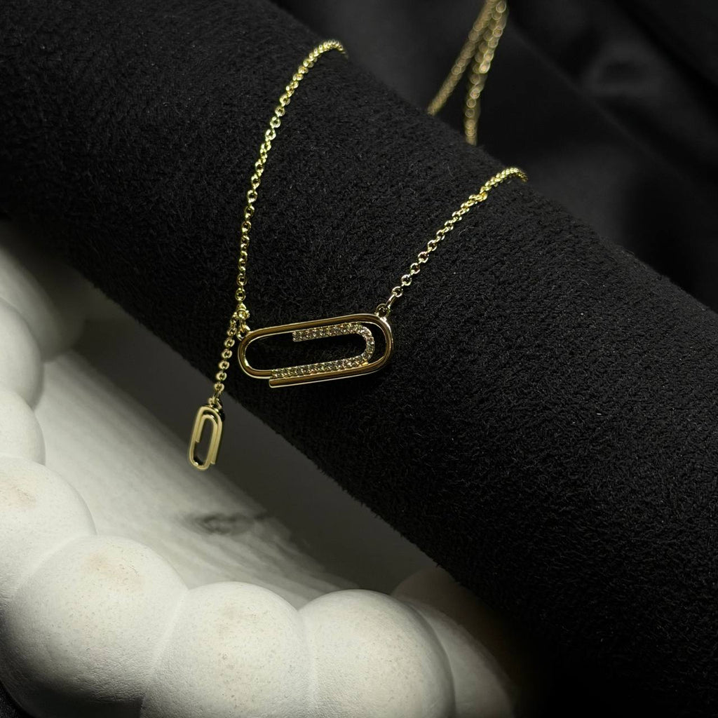Crystal Paperclip Elegance Necklace