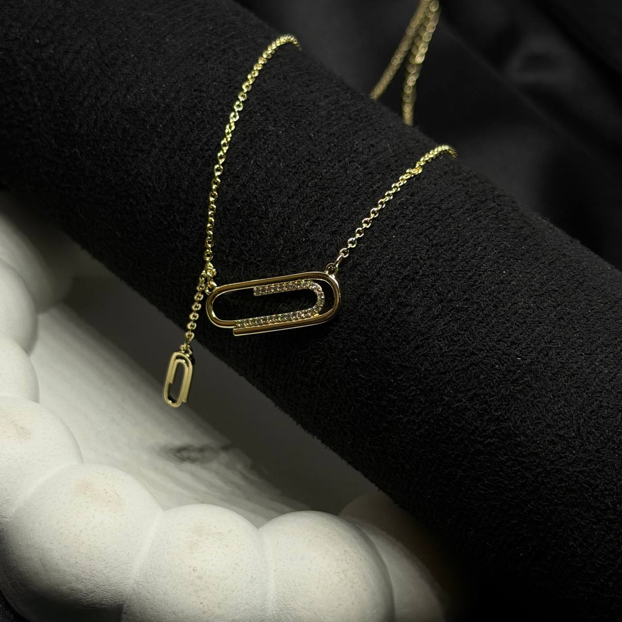 Crystal Paperclip Elegance Necklace