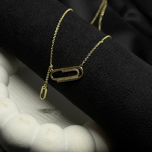 Crystal Paperclip Elegance Necklace