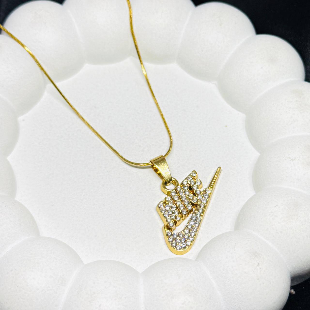 Nike Crystal Swoosh Signature Pendant Necklace
