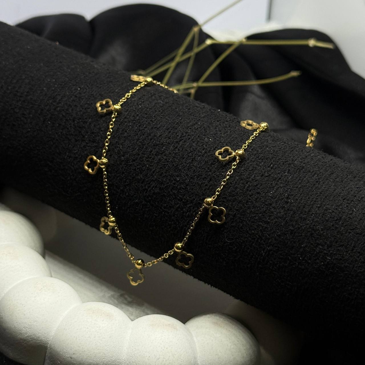 Clover Station Charm Chain Necklace