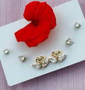 Crystal Swan & Geometric Stud Trio